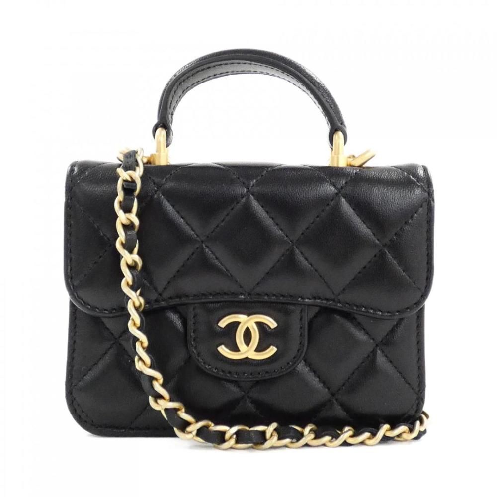 Chanel Chain Clutch Coin Case Lamb Black - Picture 1 of 5
